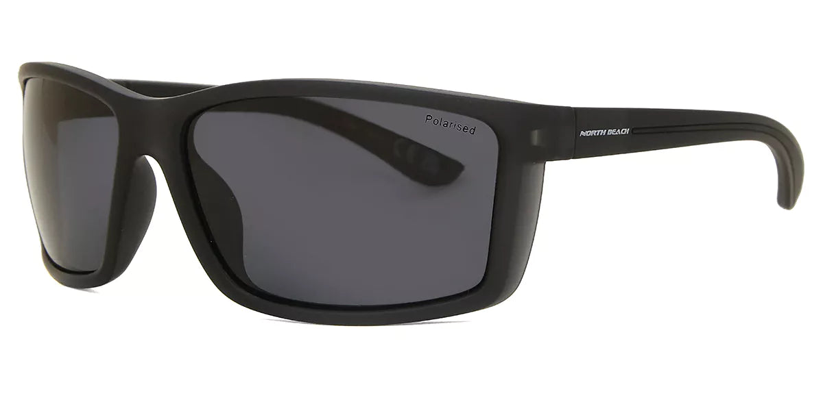 North Beach Masu Black Smoke Polarised Sunglasses - Matt Xtal