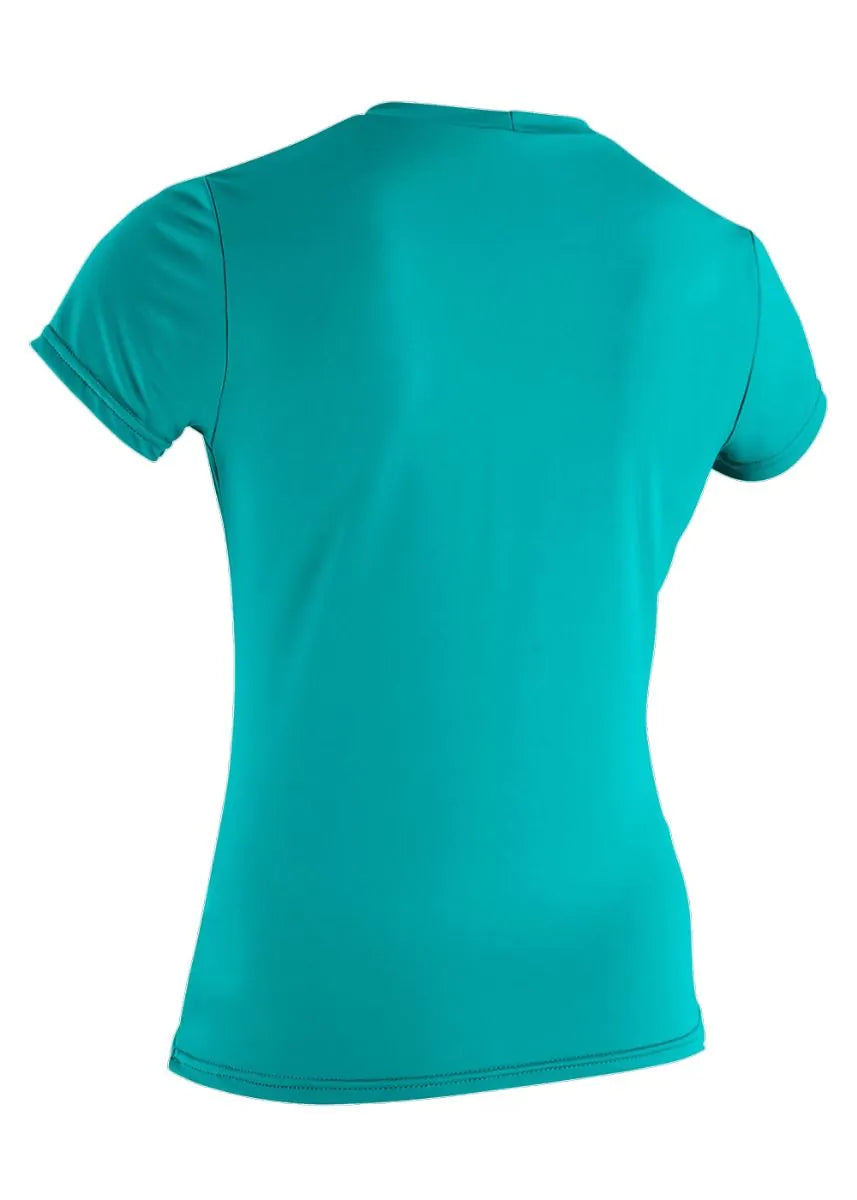 O'Neill Basic Skins Short Sleeve Rash Guard - Light Aqua - Women's